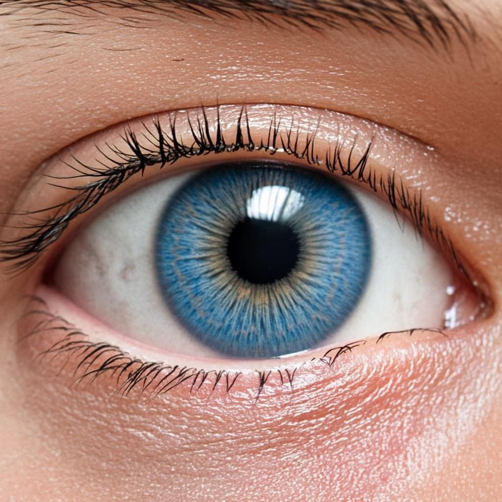 Real photo of blue eye color
