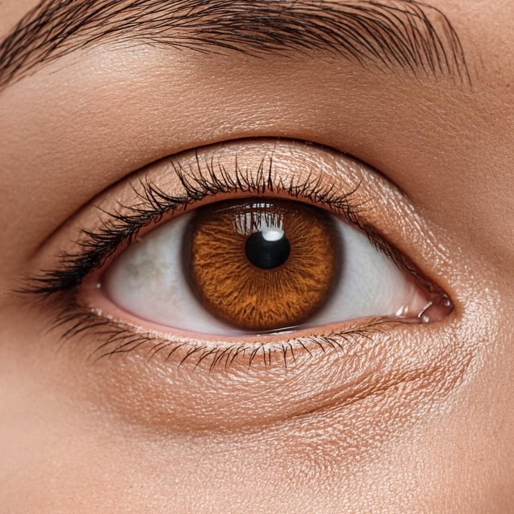 Real photo of brown eye color