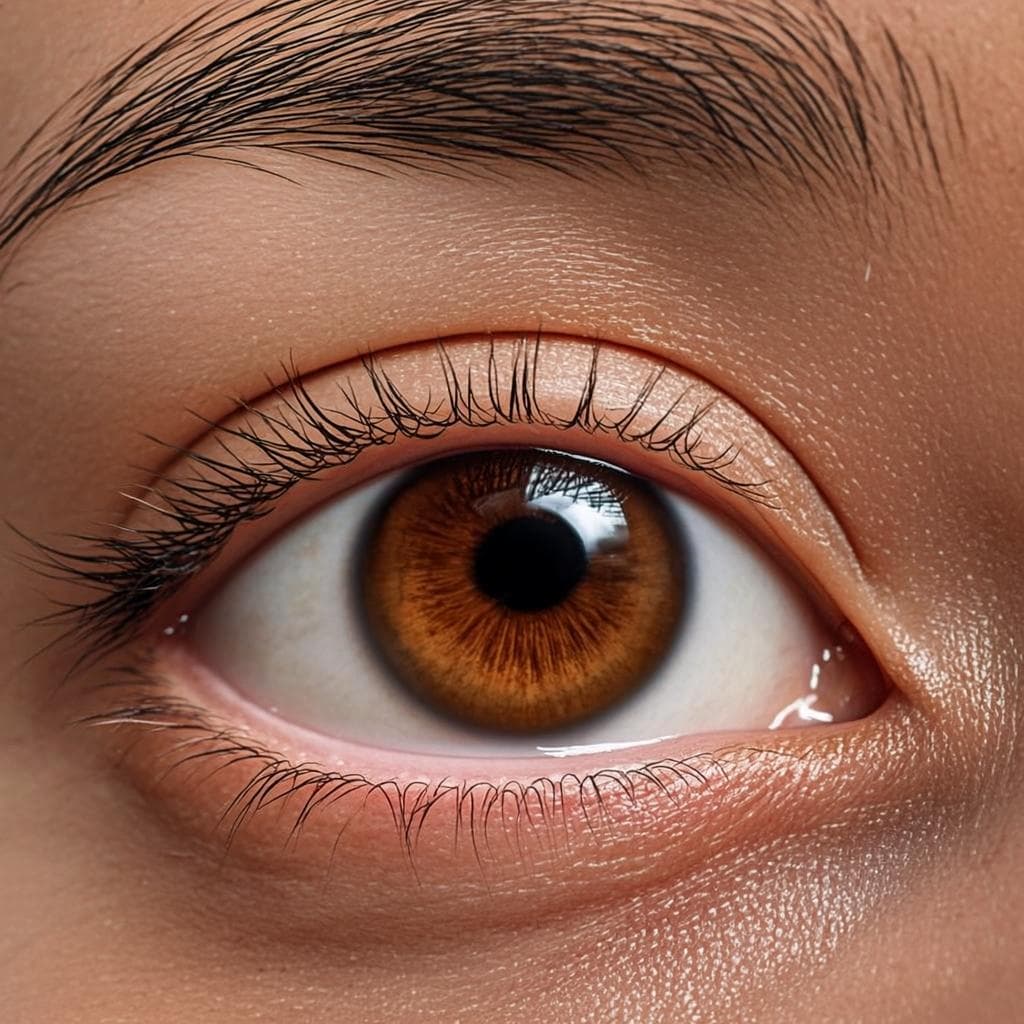 Real photo of dark brown eye color