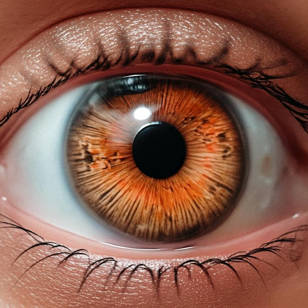 Real photo of red / pink eye color